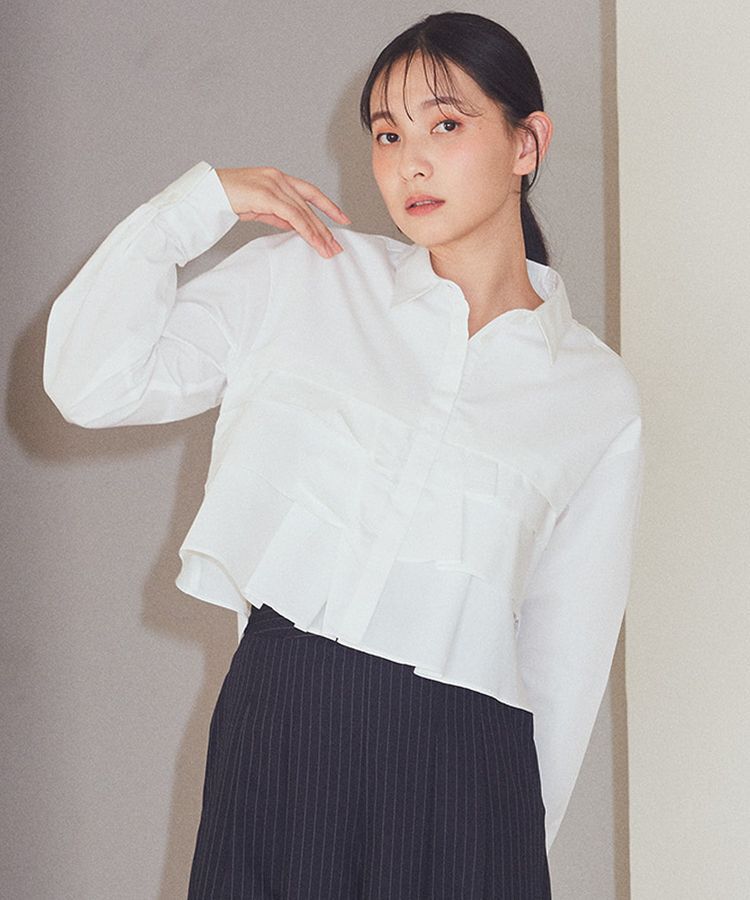 earth music&ecology「ティアードショートシャツ」|シャツ・ブラウス|Off White