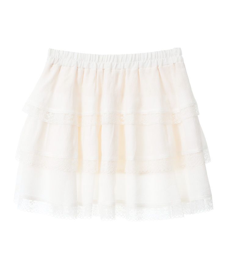 earth music&ecology「ティアードレースミニスカート」|スカート|