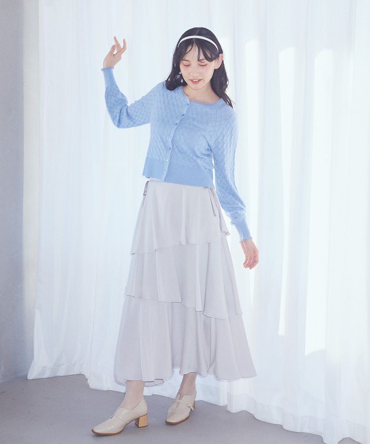 earth music&ecology「サイドリボンティアードスカート」|フレア|