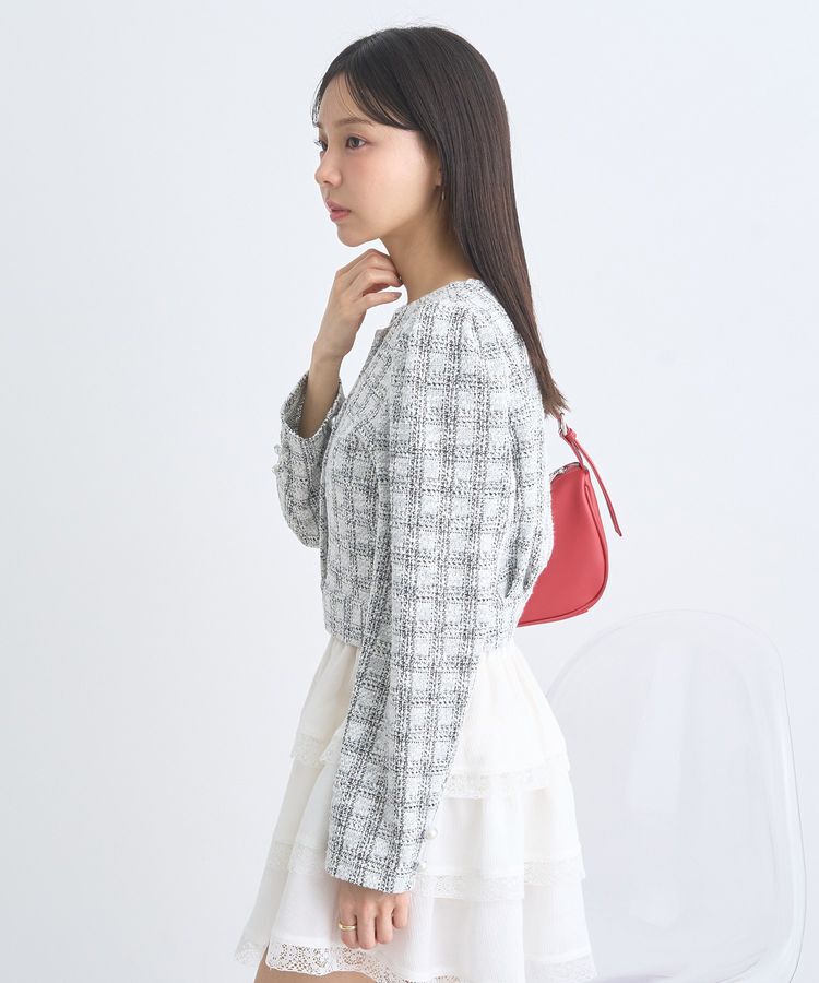 earth music&ecology「カットツイードショートジャケット」|テーラードジャケット|