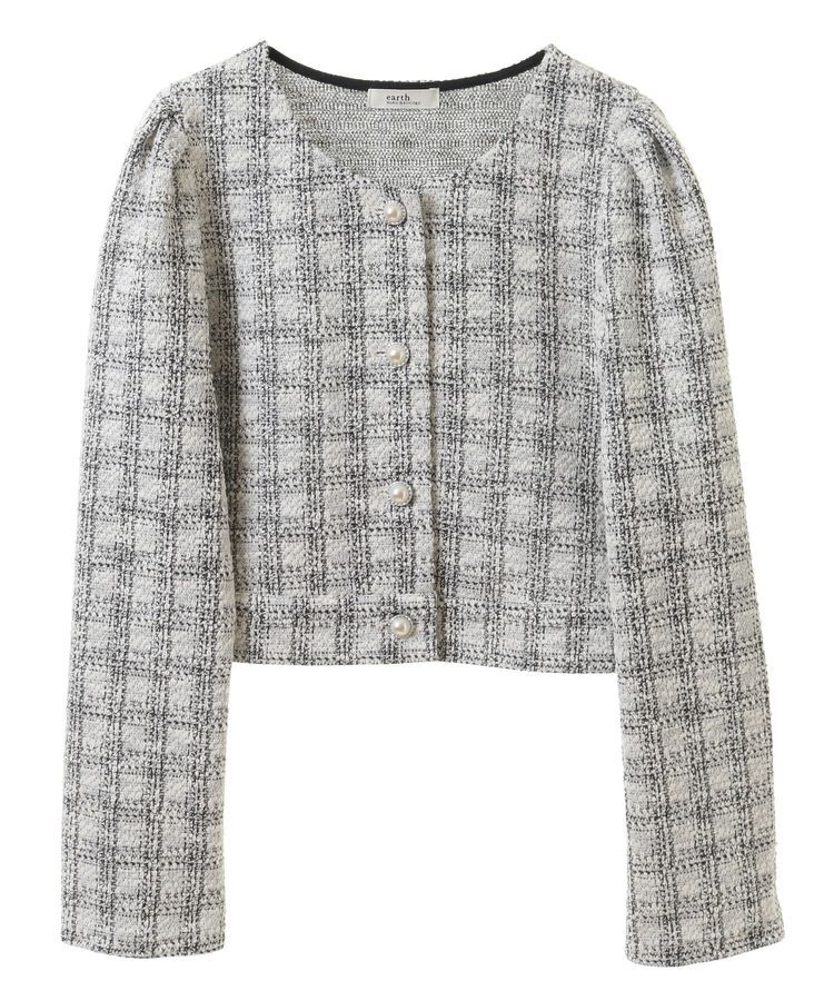 earth music&ecology「カットツイードショートジャケット」|テーラードジャケット|