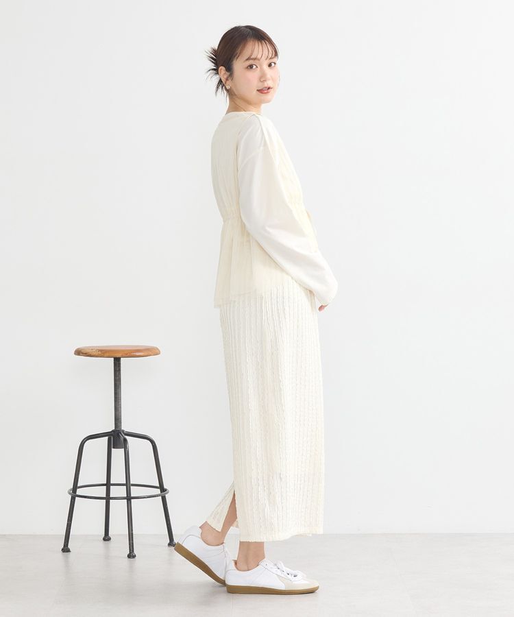 earth music&ecology「チュールドロストギャザーベスト」|ベスト・ジレ|