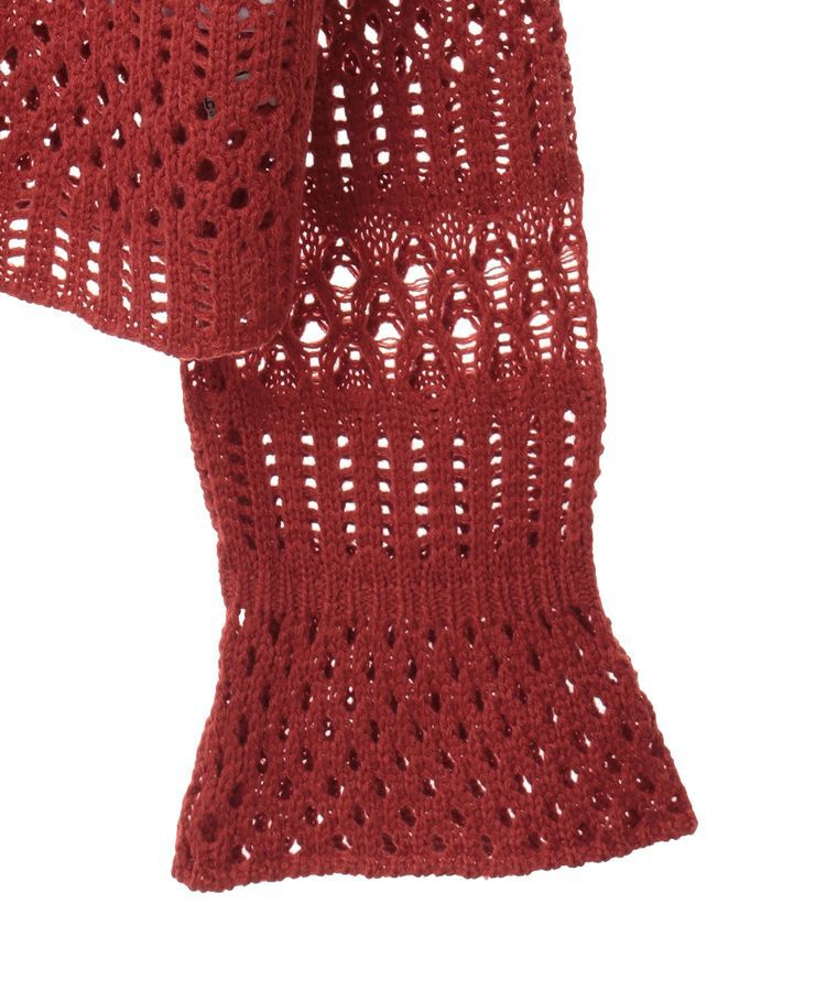 earth music&ecology「フロントリボン透かし編みカーディガン」|カーディガン|