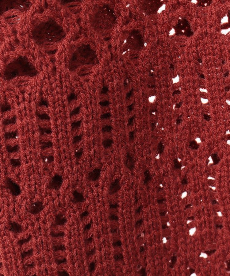 earth music&ecology「フロントリボン透かし編みカーディガン」|カーディガン|