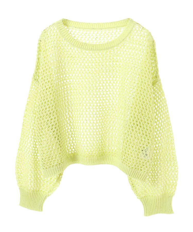 earth music&ecology「スパンコールメッシュニットプルオーバー」|ニット・セーター|