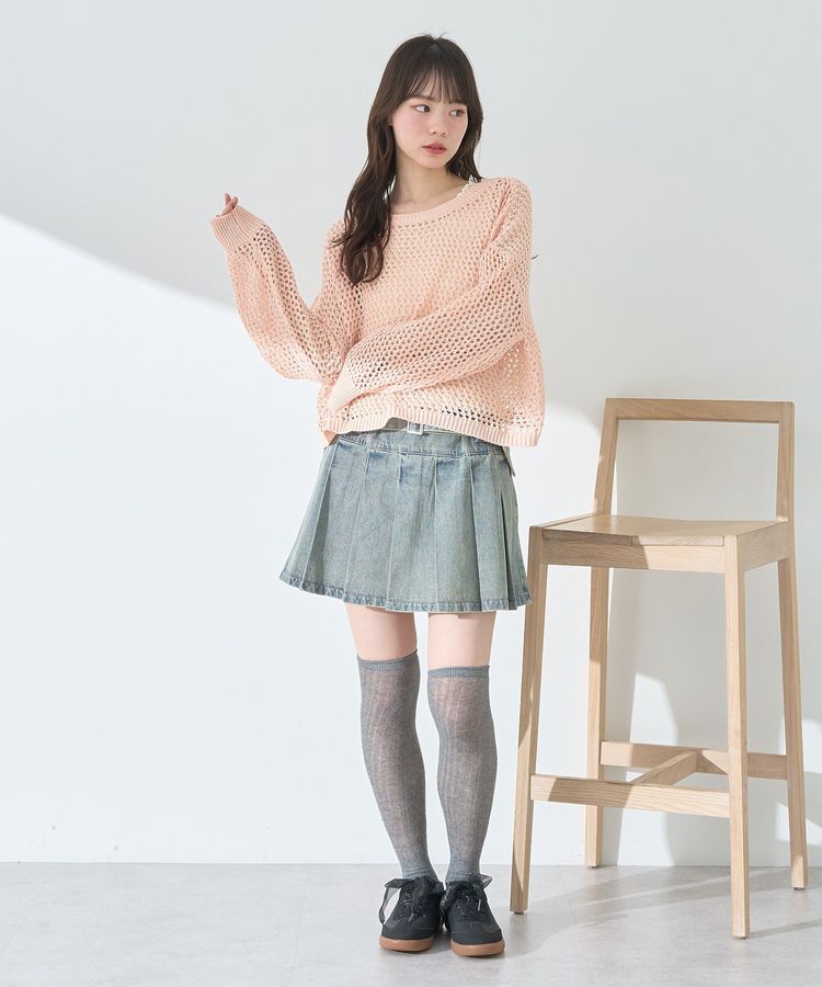 earth music&ecology「スパンコールメッシュニットプルオーバー」|ニット・セーター|