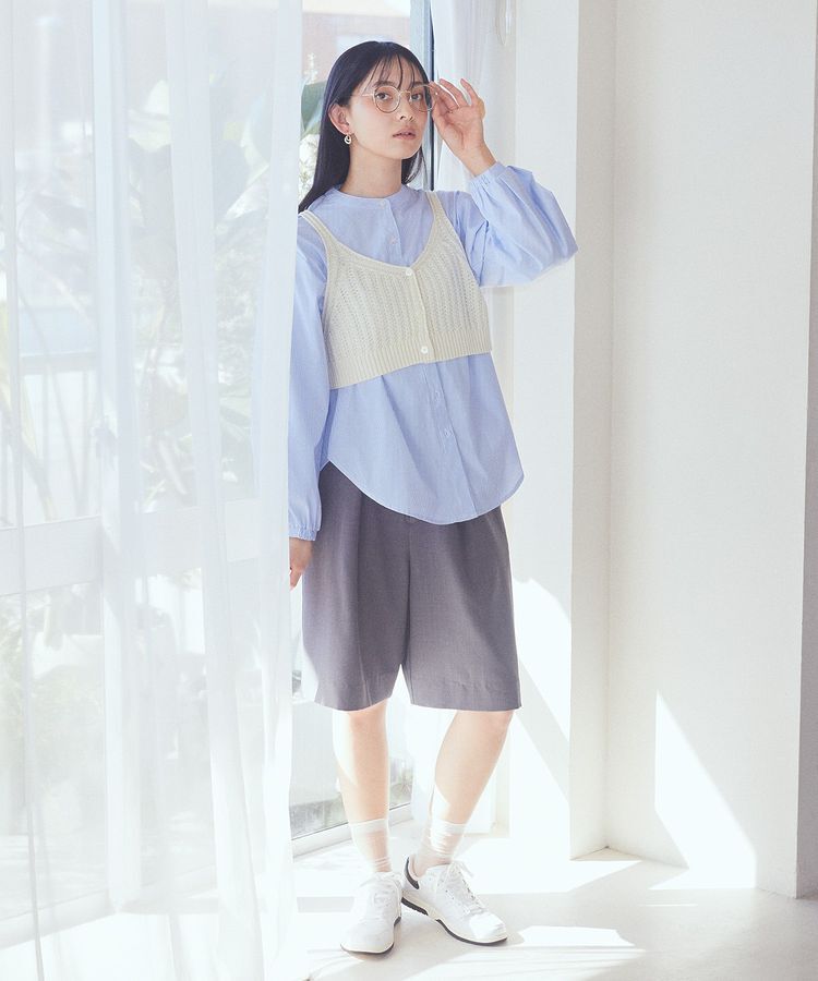 earth music&ecology「SET2点透かしニットビスチェ＋シャツ」|シャツ・ブラウス|