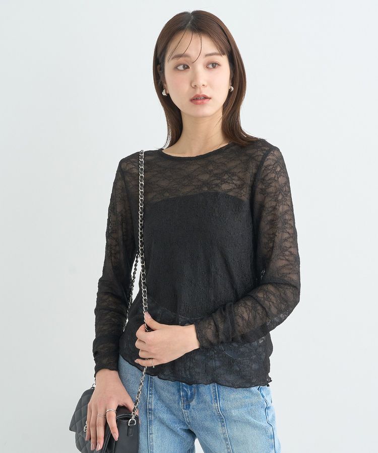 earth music&ecology「シアーレースプルオーバー」|Tシャツ・カットソー|