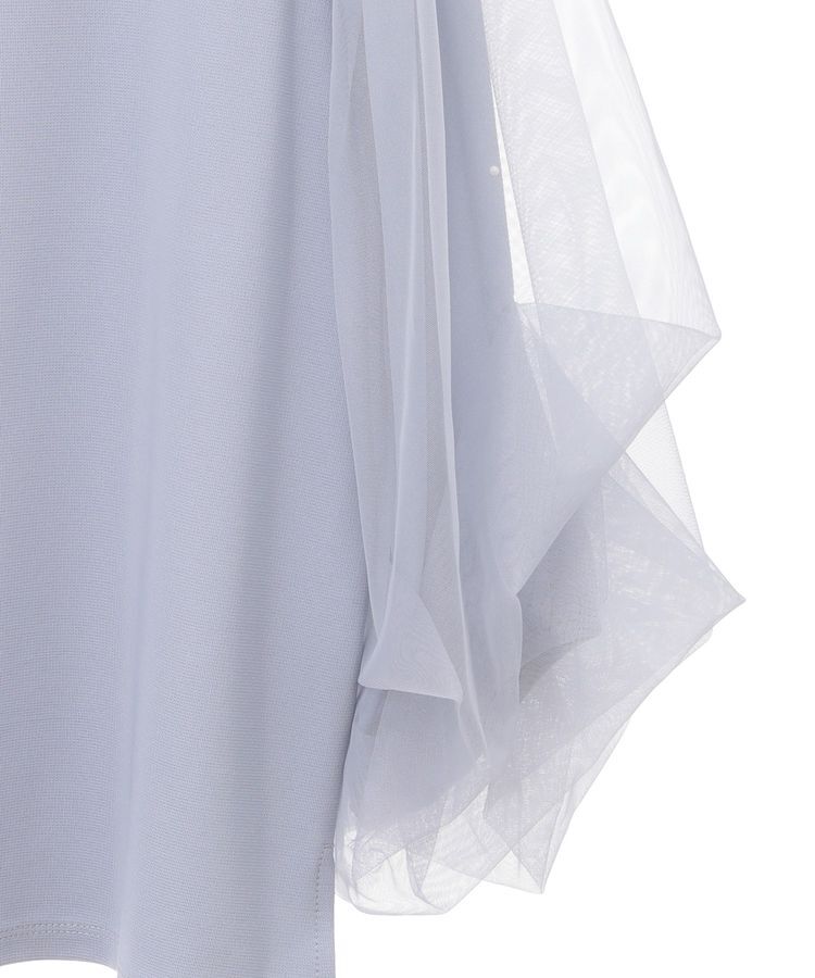 earth music&ecology「キラキラストーンパールチュールスリーブプルオーバー」|Tシャツ・カットソー|