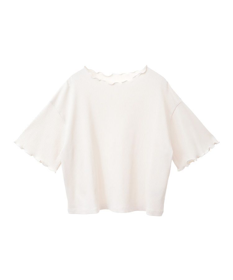 earth music&ecology「メローリブ五分袖プルオーバー」|Tシャツ・カットソー|Ivory