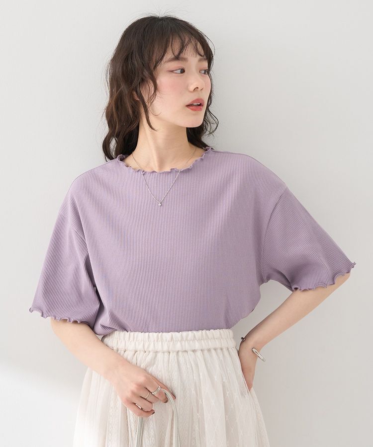 earth music&ecology「メローリブ五分袖プルオーバー」|Tシャツ・カットソー|