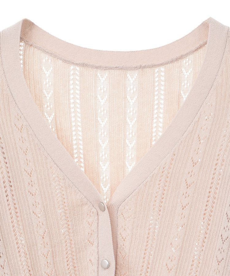 earth music&ecology「シルバーボタン透かし編みニットカーディガン」|カーディガン|