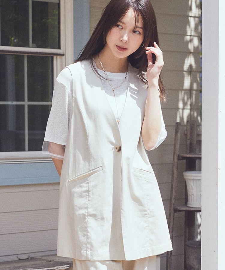 earth music&ecology「リラックスジレ / リネン混」|ベスト・ジレ|