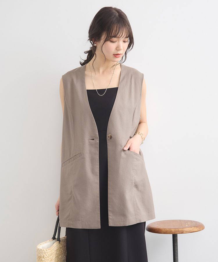 earth music&ecology「リラックスジレ / リネン混」|ベスト・ジレ|