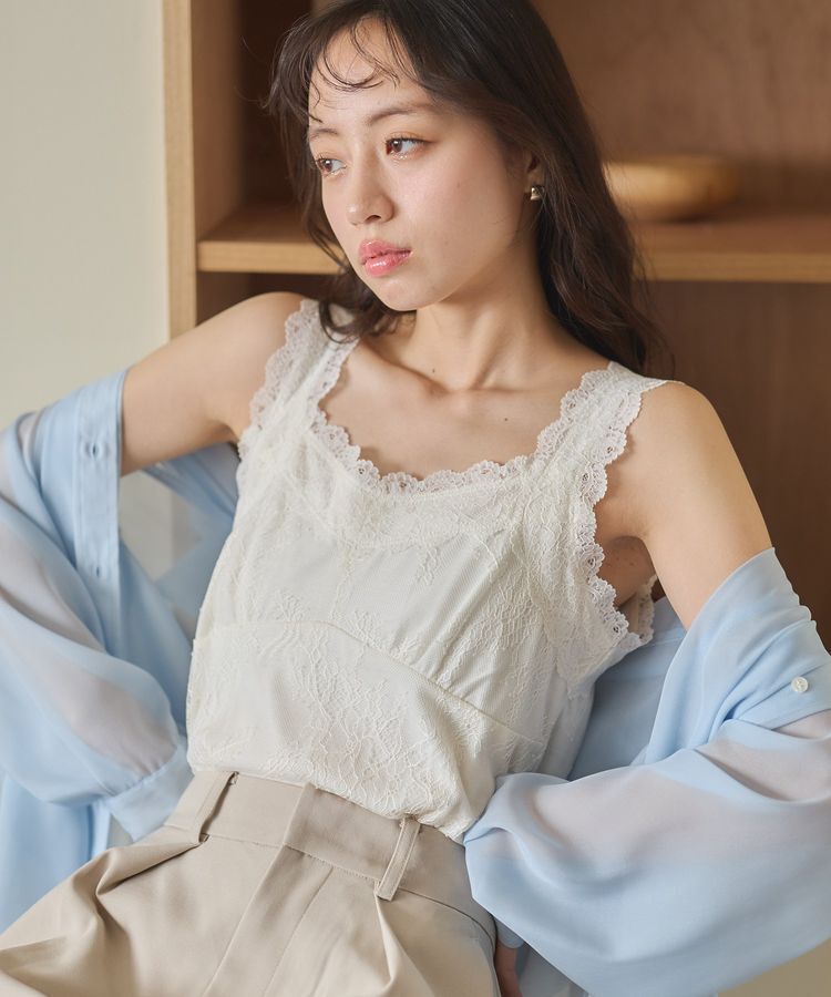 earth music&ecology「総レースキャミソール」|キャミソール|Ivory