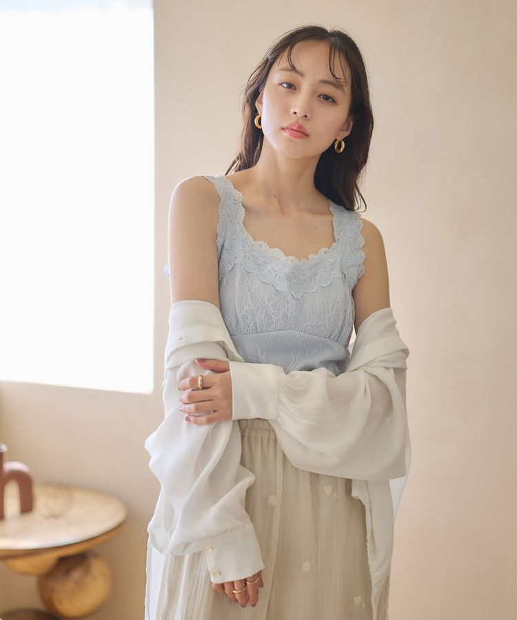 earth music&ecology「総レースキャミソール」|キャミソール|