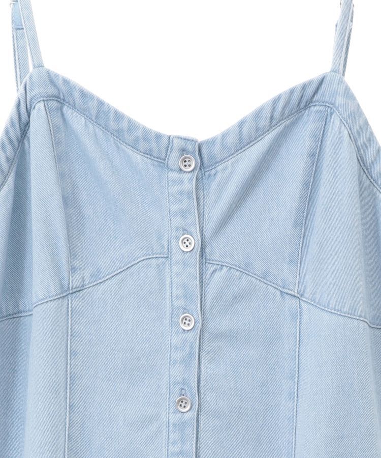 earth music&ecology「フロントボタンデニムキャミドレ」|ワンピース|