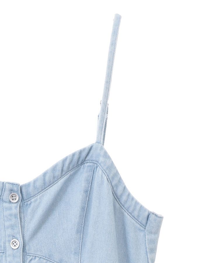 earth music&ecology「フロントボタンデニムキャミドレ」|ワンピース|