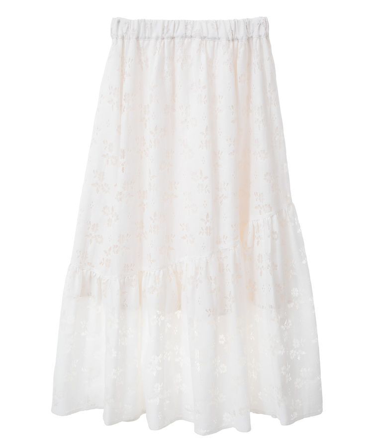 earth music&ecology「透かし花柄フレアスカート」|フレア|