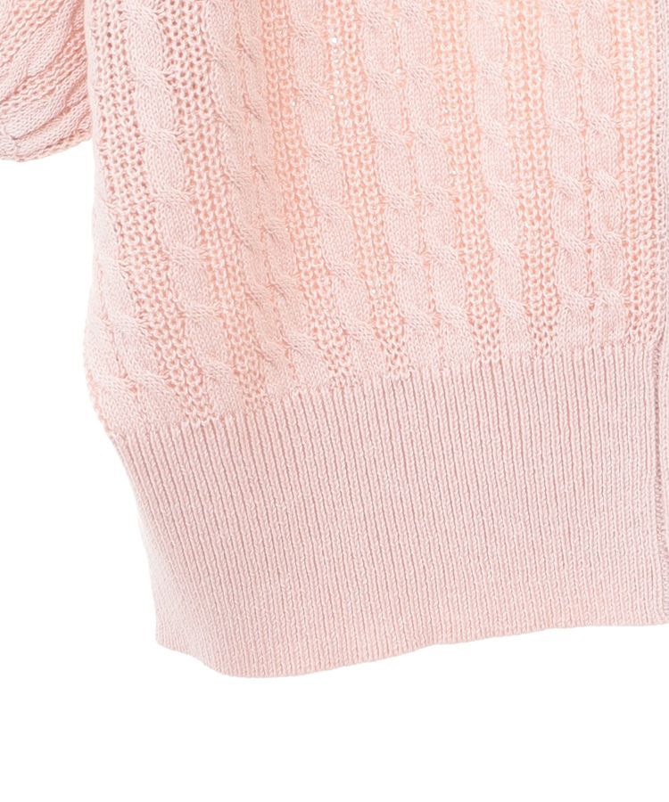 earth music&ecology「透かしケーブルパフスリニットカーディガン」|カーディガン|