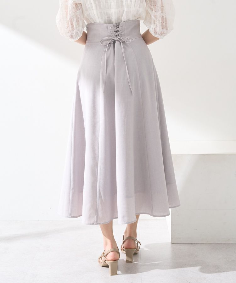 earth music&ecology「シアーバックレースアップフレアスカート」|フレア|