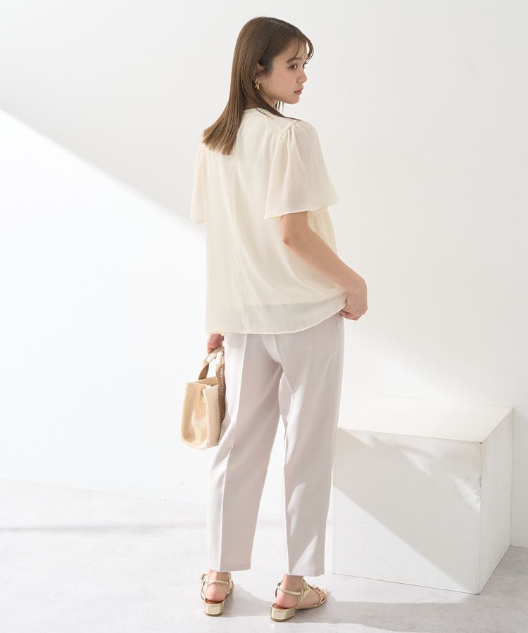 earth music&ecology「マジョリカプリーツ半袖ブラウス」|シャツ・ブラウス|