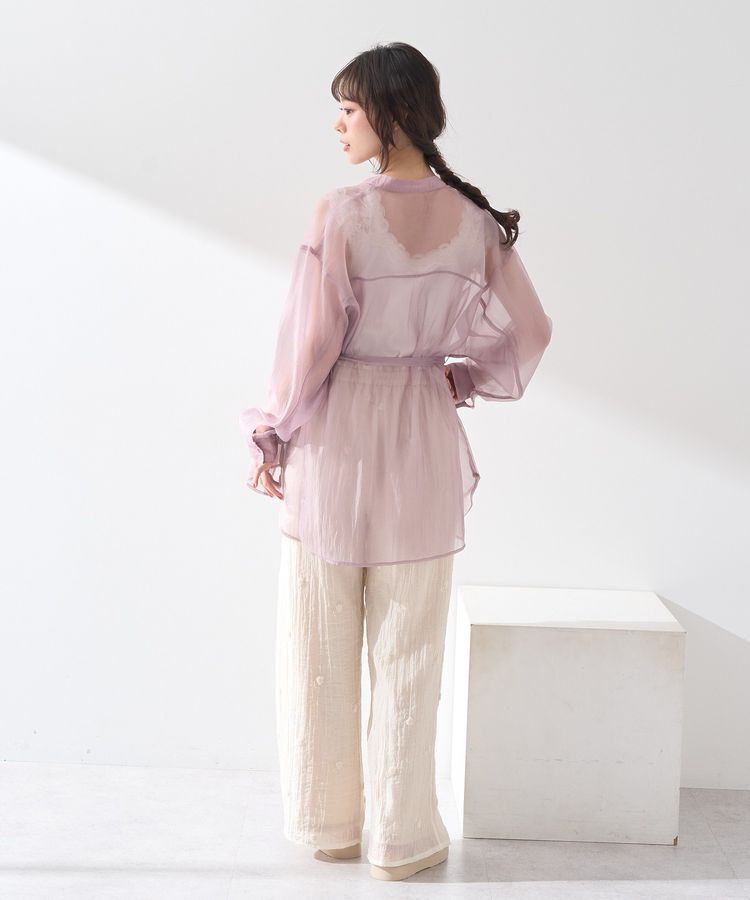 earth music&ecology「ラメテレコショルダーレースタンクトップ」|キャミソール|