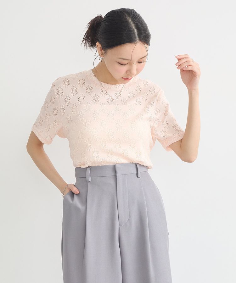 earth music&ecology「フラワーレースプルオーバー」|Tシャツ・カットソー|