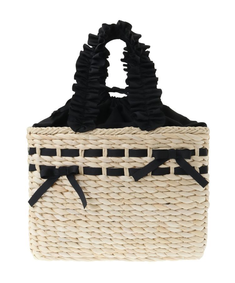 Maison de FLEUR「フリルハンドルメイズリボンカゴバッグ」|ハンドバッグ|