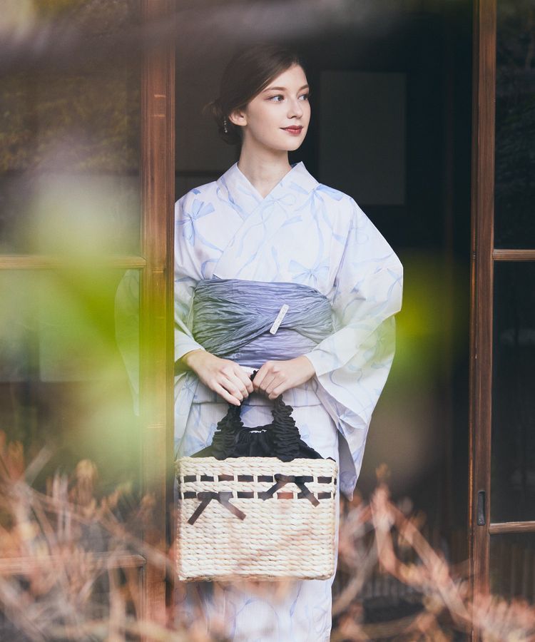 Maison de FLEUR「フリルハンドルメイズリボンカゴバッグ」|ハンドバッグ|