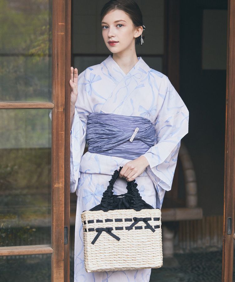 Maison de FLEUR「フリルハンドルメイズリボンカゴバッグ」|ハンドバッグ|