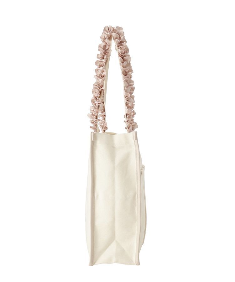 Maison de FLEUR「ロゴ刺繍フリルハンドル帆布キャリーオンバッグ」|トートバッグ|