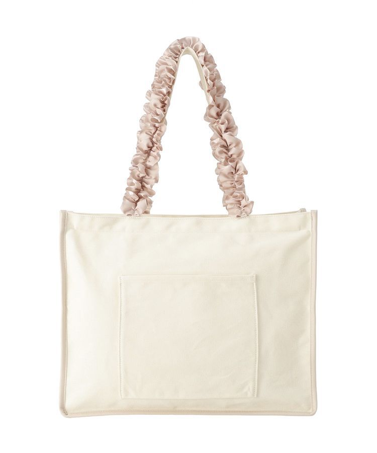 Maison de FLEUR「ロゴ刺繍フリルハンドル帆布キャリーオンバッグ」|トートバッグ|