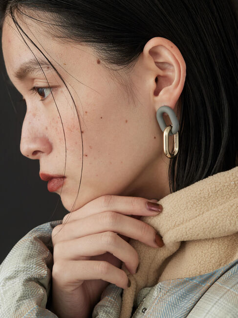  「【WEB限定】バイカラーチェーンピアス」|その他|