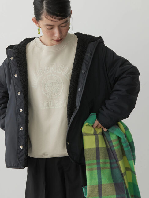  「リバーシブルフード付きボアコート」|その他|