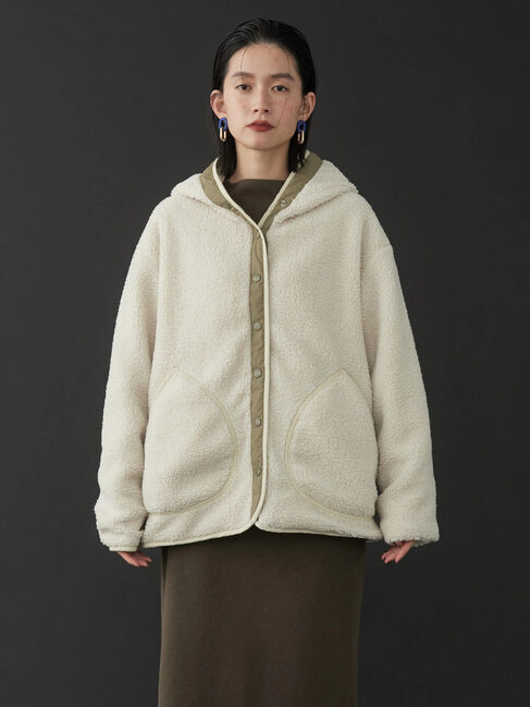  「リバーシブルフード付きボアコート」|その他|