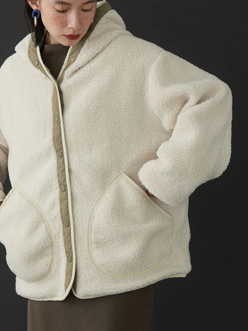  「リバーシブルフード付きボアコート」|その他|