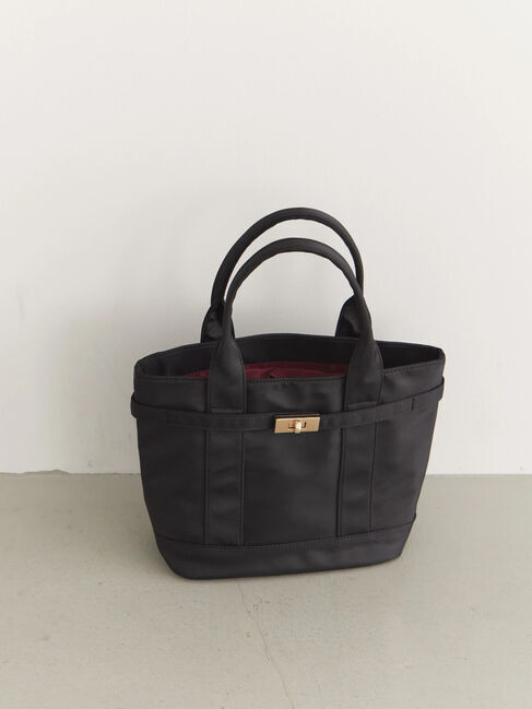  「ターンロックトートバッグ」|ハンドバッグ|ブラック