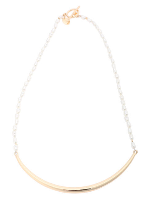  「バロックパールハーフメタルチョーカー」|ネックレス|