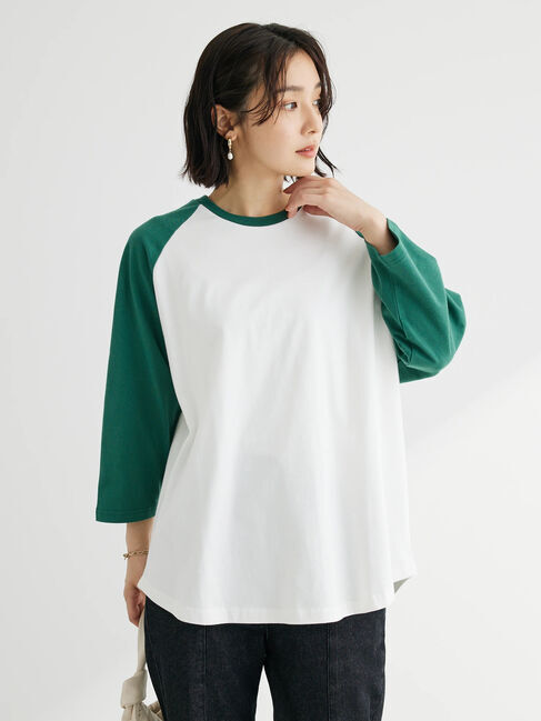Green Parks「・Double　Flags　ラグラン7分袖Tシャツ」|Tシャツ・カットソー|