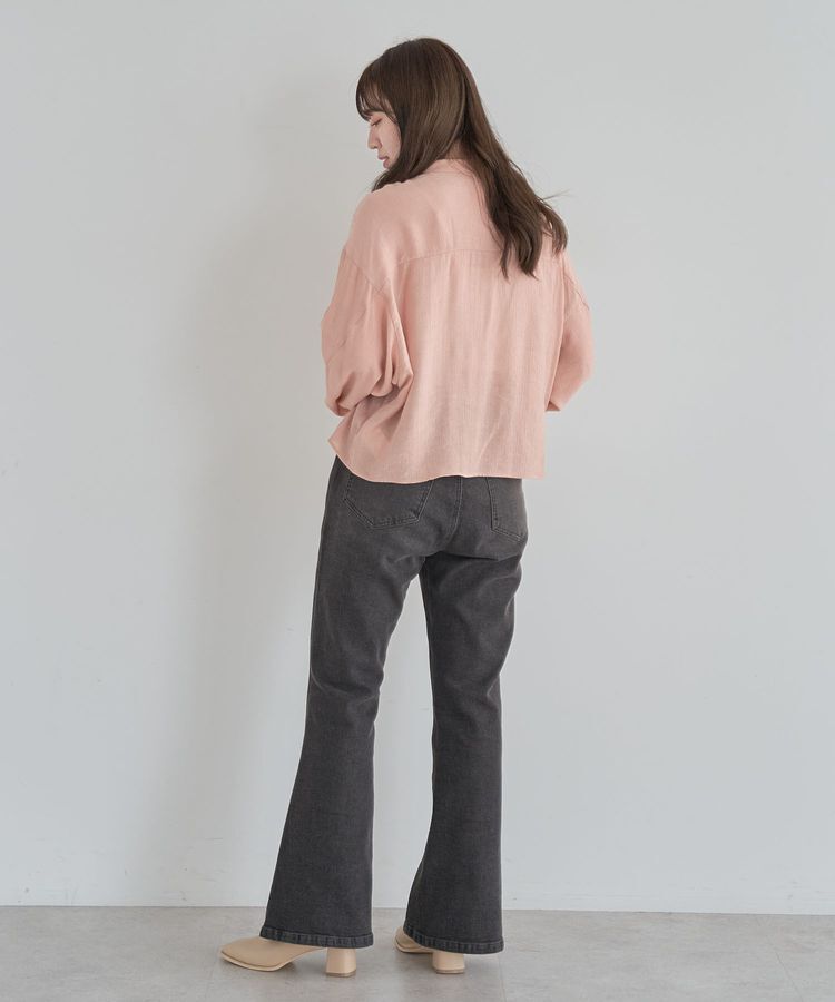 Green Parks「シアーフリルショート丈ブラウス」|シャツ・ブラウス|