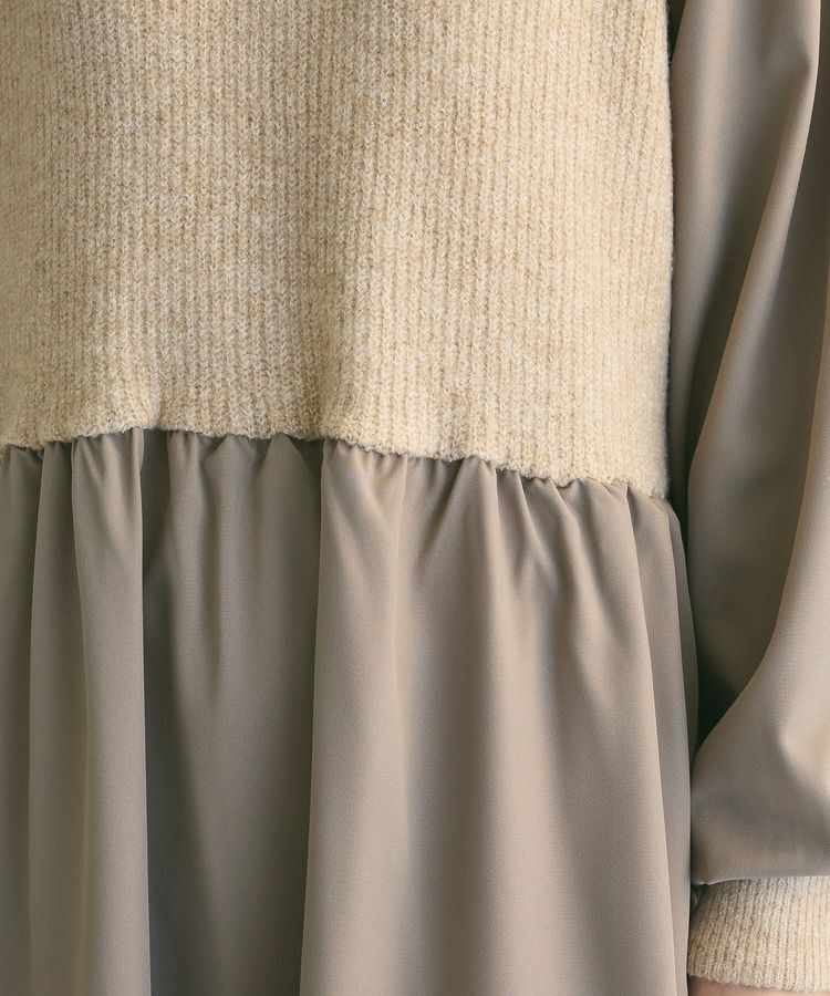 armonia「armonia.布帛切り替えニットミニワンピース」|ワンピース|