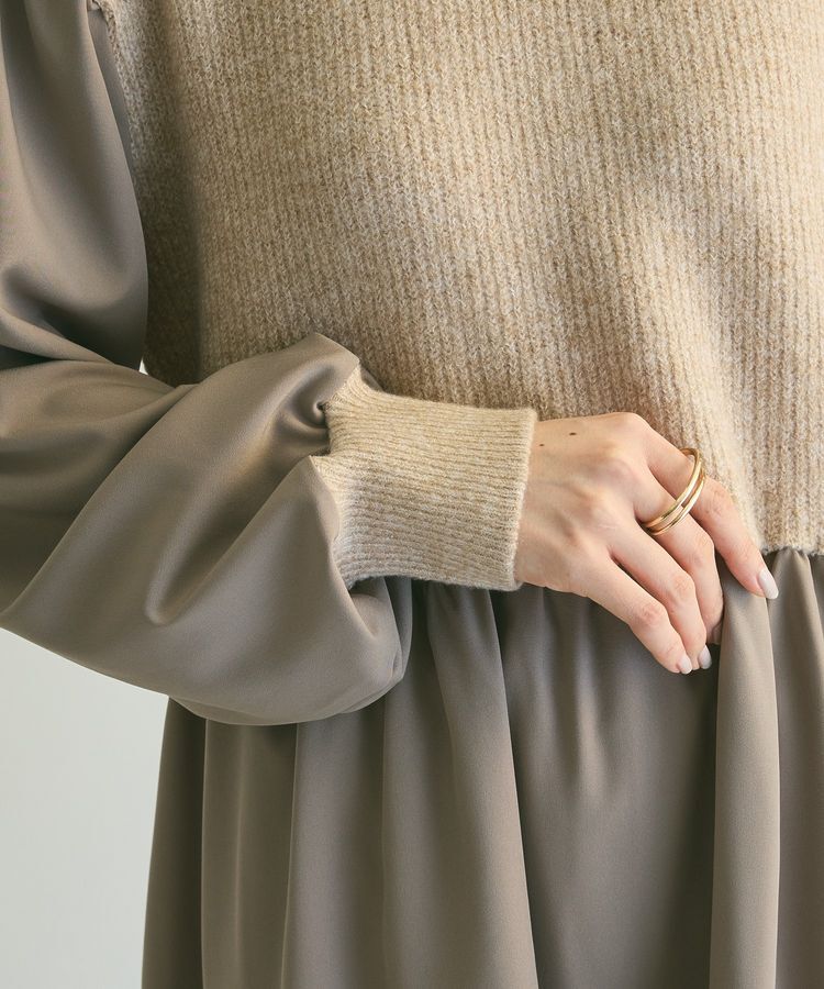 armonia「armonia.布帛切り替えニットミニワンピース」|ワンピース|