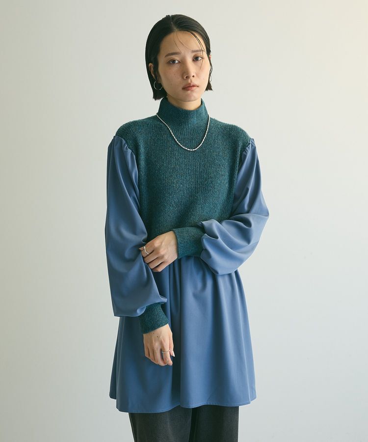 armonia「armonia.布帛切り替えニットミニワンピース」|ワンピース|