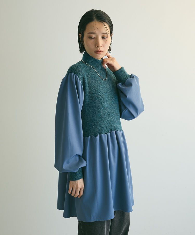 armonia「armonia.布帛切り替えニットミニワンピース」|ワンピース|