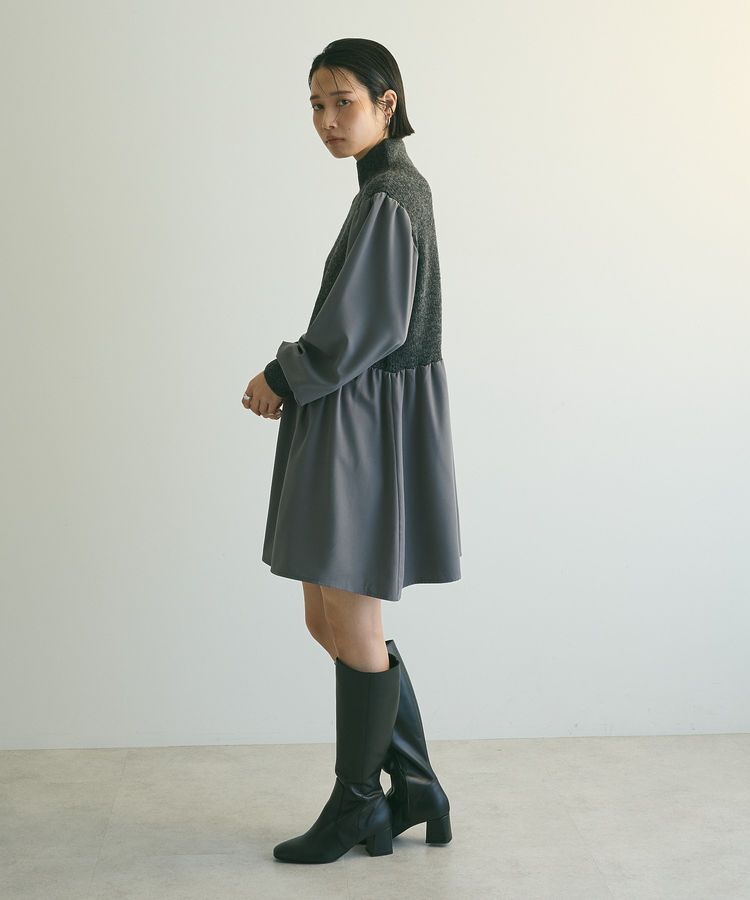 armonia「armonia.布帛切り替えニットミニワンピース」|ワンピース|