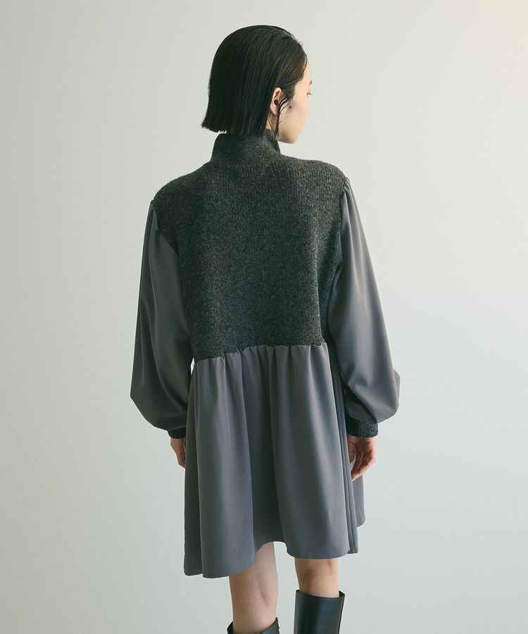 armonia「armonia.布帛切り替えニットミニワンピース」|ワンピース|