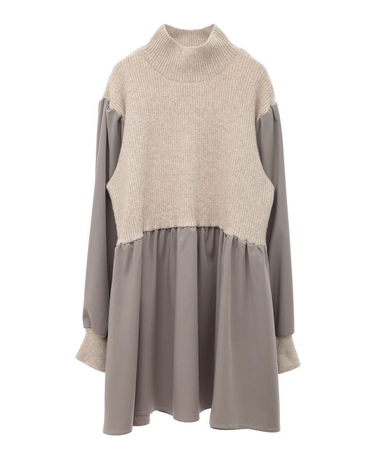 armonia「armonia.布帛切り替えニットミニワンピース」|ワンピース|