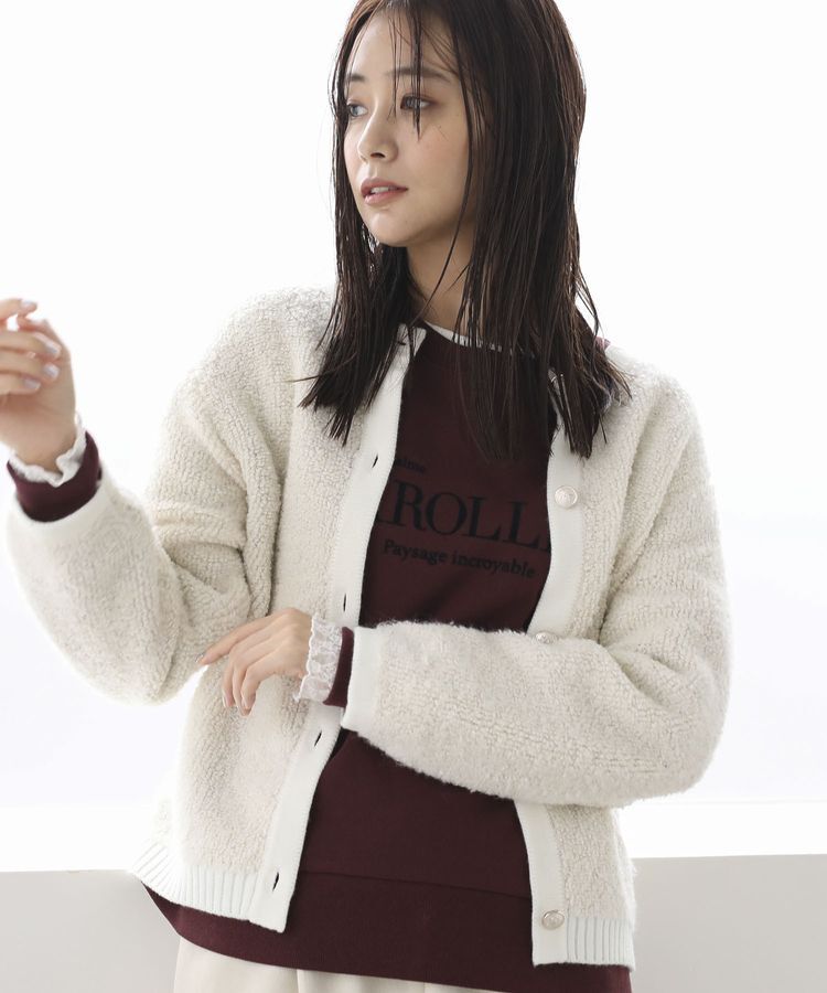 Green Parks「ループ編み金釦ニットカーディガン」|カーディガン|