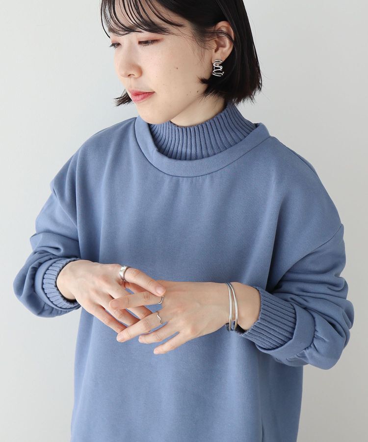 Green Parks「配色リブニットドッキング裏起毛プルオーバー」|スウェット・ジャージ|